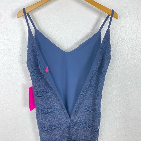 Betsey Johnson NWT Navy Sleeveless Midi Dress with Lace Crochet Overlay Size 0 - Picture 6 of 15